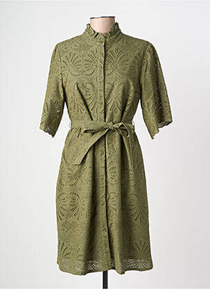 Rochie midi mâneci scurte mâneci scurte verde închis JULIE GUERLANDE femeie