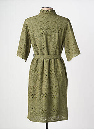 Rochie midi mâneci scurte mâneci scurte verde închis JULIE GUERLANDE femeie