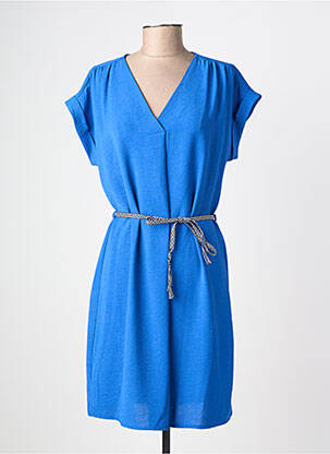 Rochie scurtă mâneci scurte mâneci scurte albastru JULIE GUERLANDE femeie
