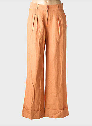 Pantalon larg țesătură crep talie înaltă portocaliu C'EST BEAU LA VIE femeie
