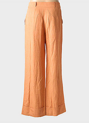 Pantalon larg țesătură crep talie înaltă portocaliu C'EST BEAU LA VIE femeie