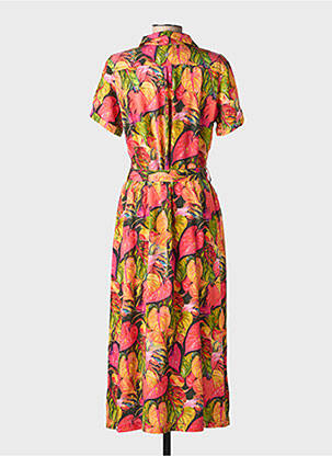 Rochie lungă țesătură poplin mâneci scurte portocalie RAGWEAR femeie