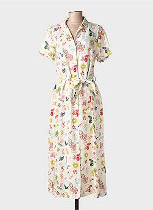 Rochie lungă țesătură poplin mâneci scurte bej RAGWEAR femeie