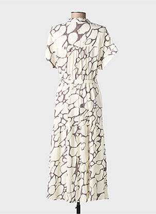 Rochie midi imprimeu fantezie mâneci scurte bej RAGWEAR femeie