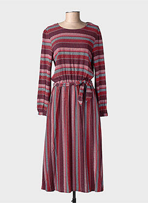 Rochie lungă imprimeu fantezie mâneci lungi roșu RAGWEAR femeie