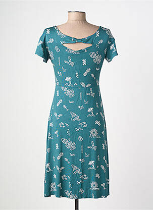 Rochie midi imprimeu fantezie mâneci scurte verde RAGWEAR femeie