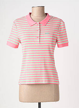 Polo imprimeu dungi mâneci scurte roz RAGWEAR femeie