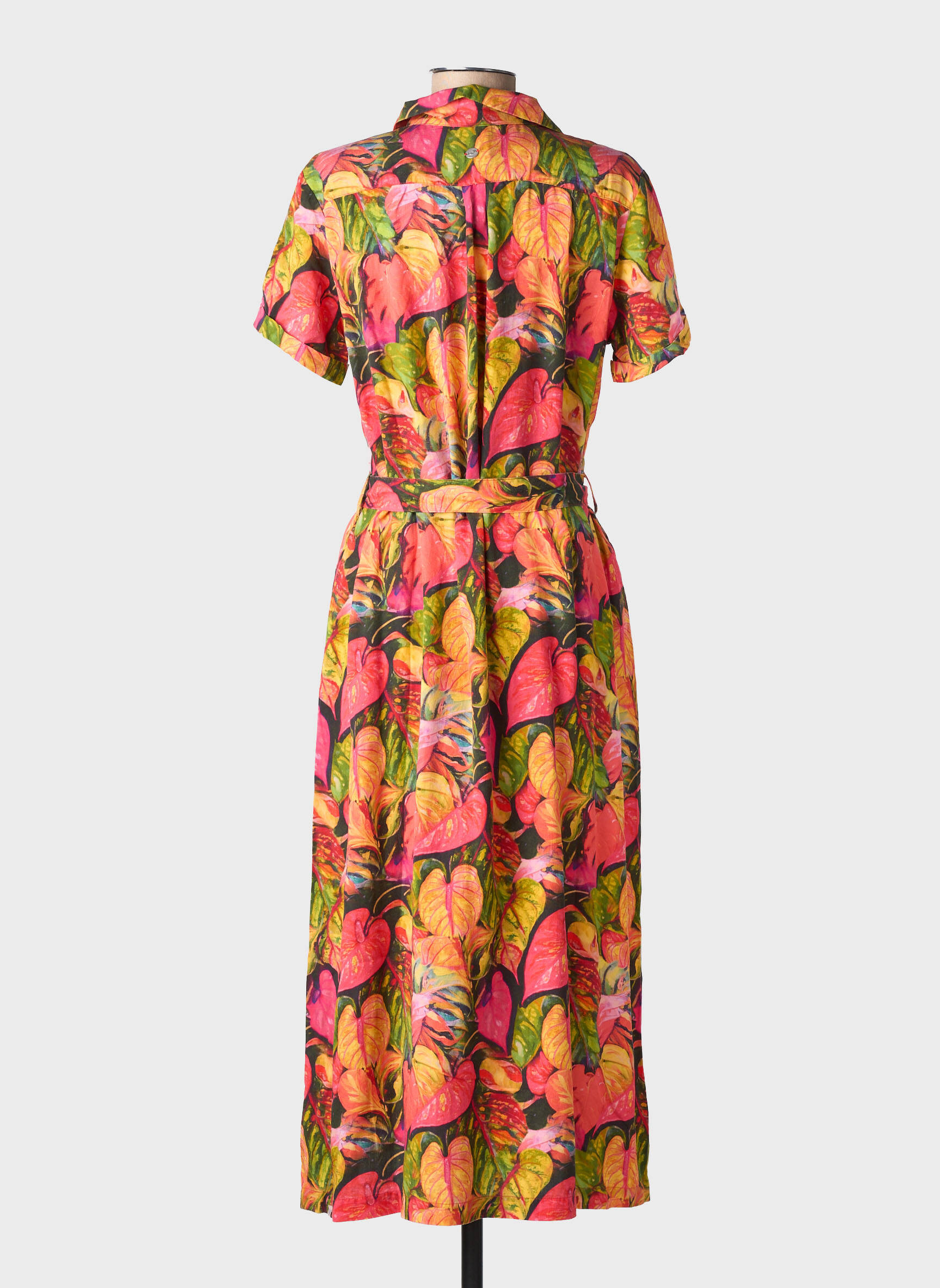 Rochie lungă țesătură poplin mâneci scurte portocalie RAGWEAR femeie