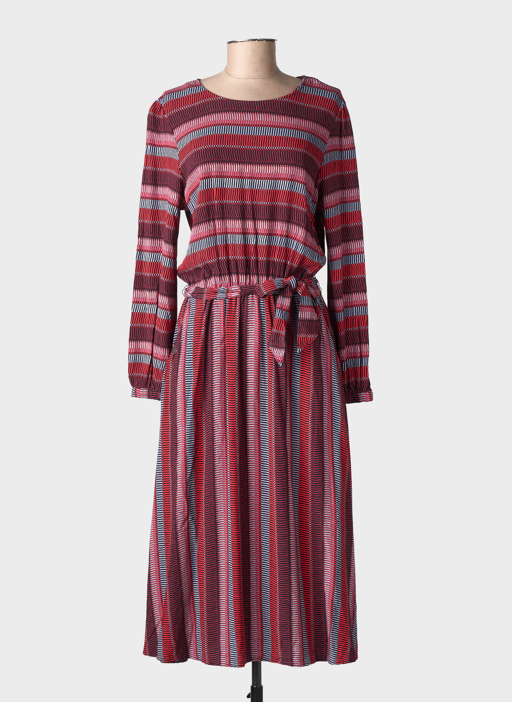 Rochie lungă imprimeu fantezie mâneci lungi roșu RAGWEAR femeie