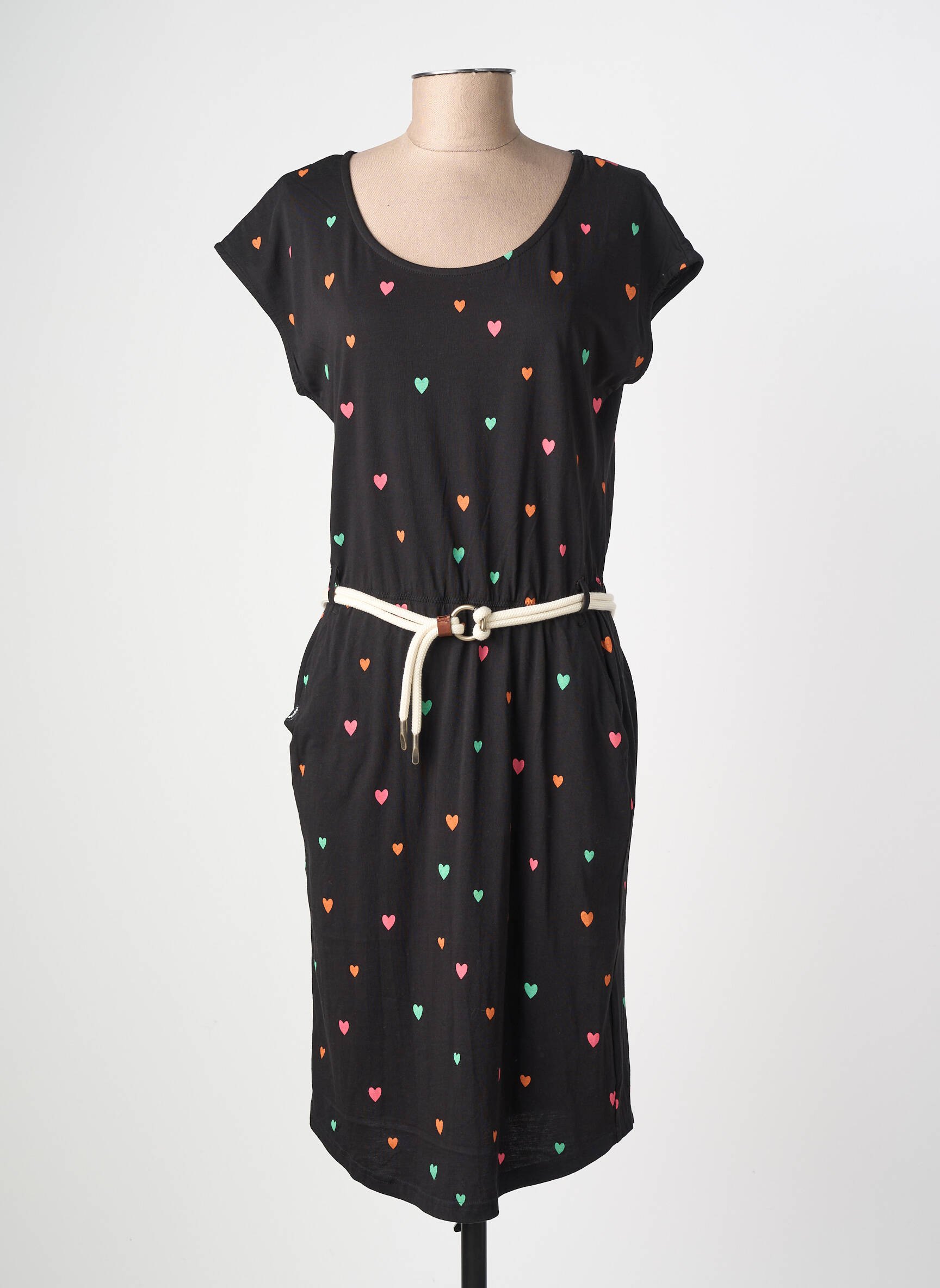 Rochie midi mâneci scurte mâneci scurte negru RAGWEAR femeie