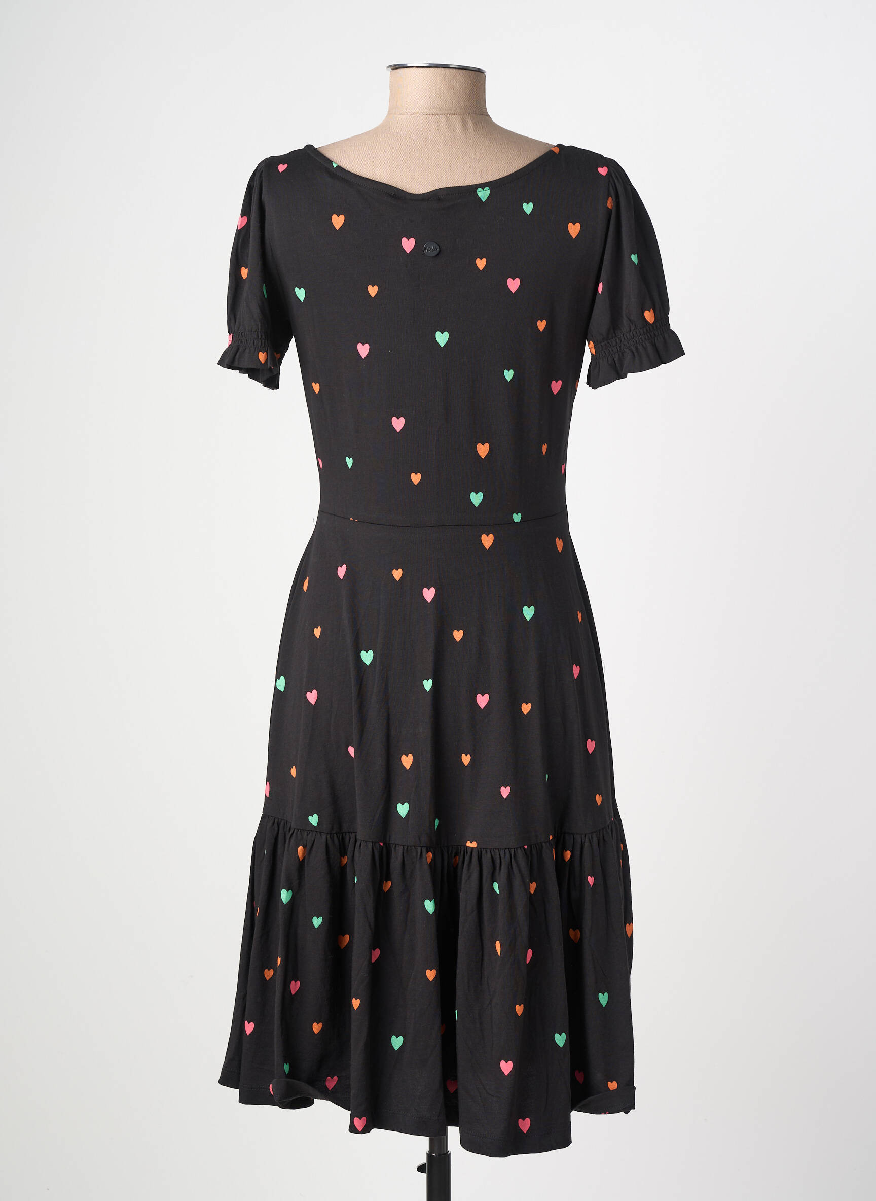 Rochie midi mâneci scurte mâneci scurte negru RAGWEAR femeie