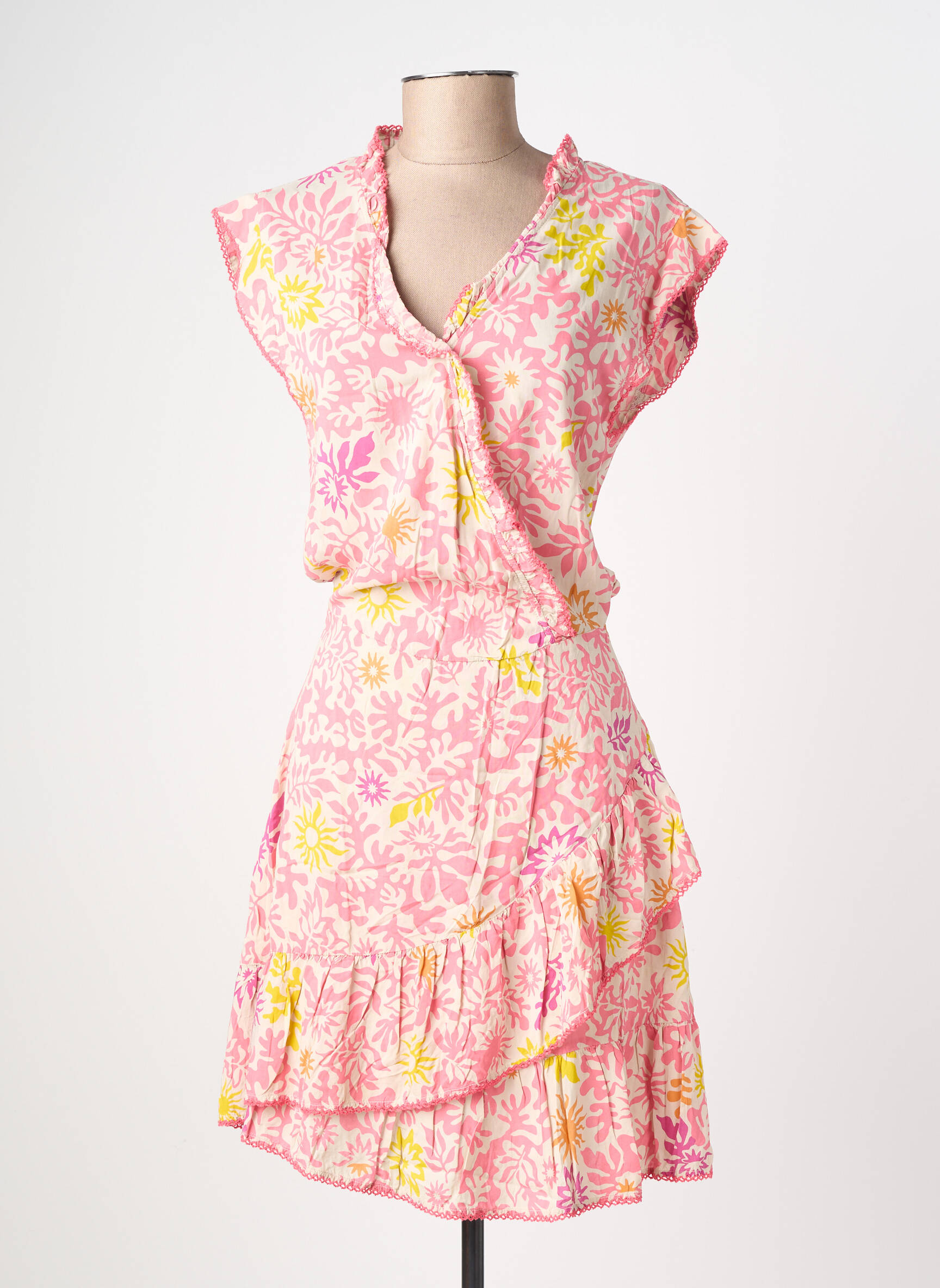 Rochie scurtă mâneci scurte mâneci scurte roz RAGWEAR femeie