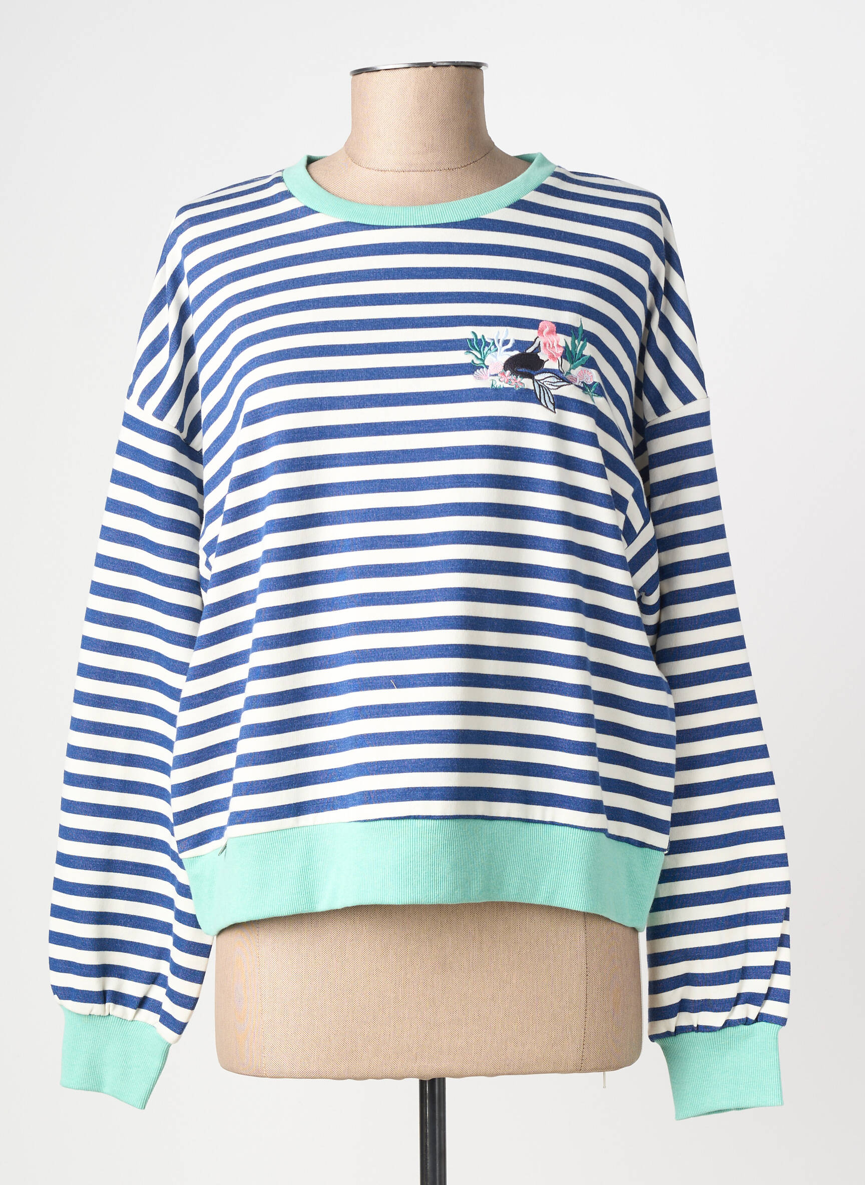 Hanorac broderie mâneci lungi albastru RAGWEAR femeie