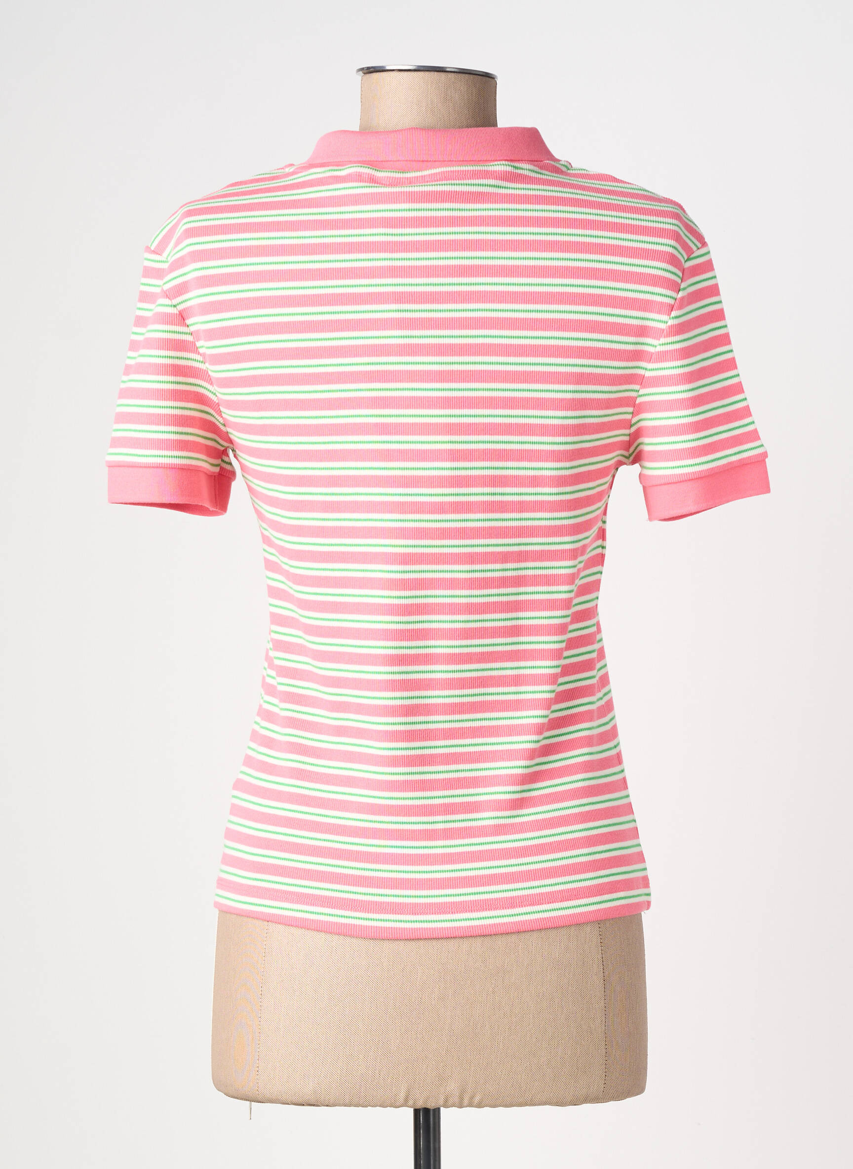 Polo imprimeu dungi mâneci scurte roz RAGWEAR femeie
