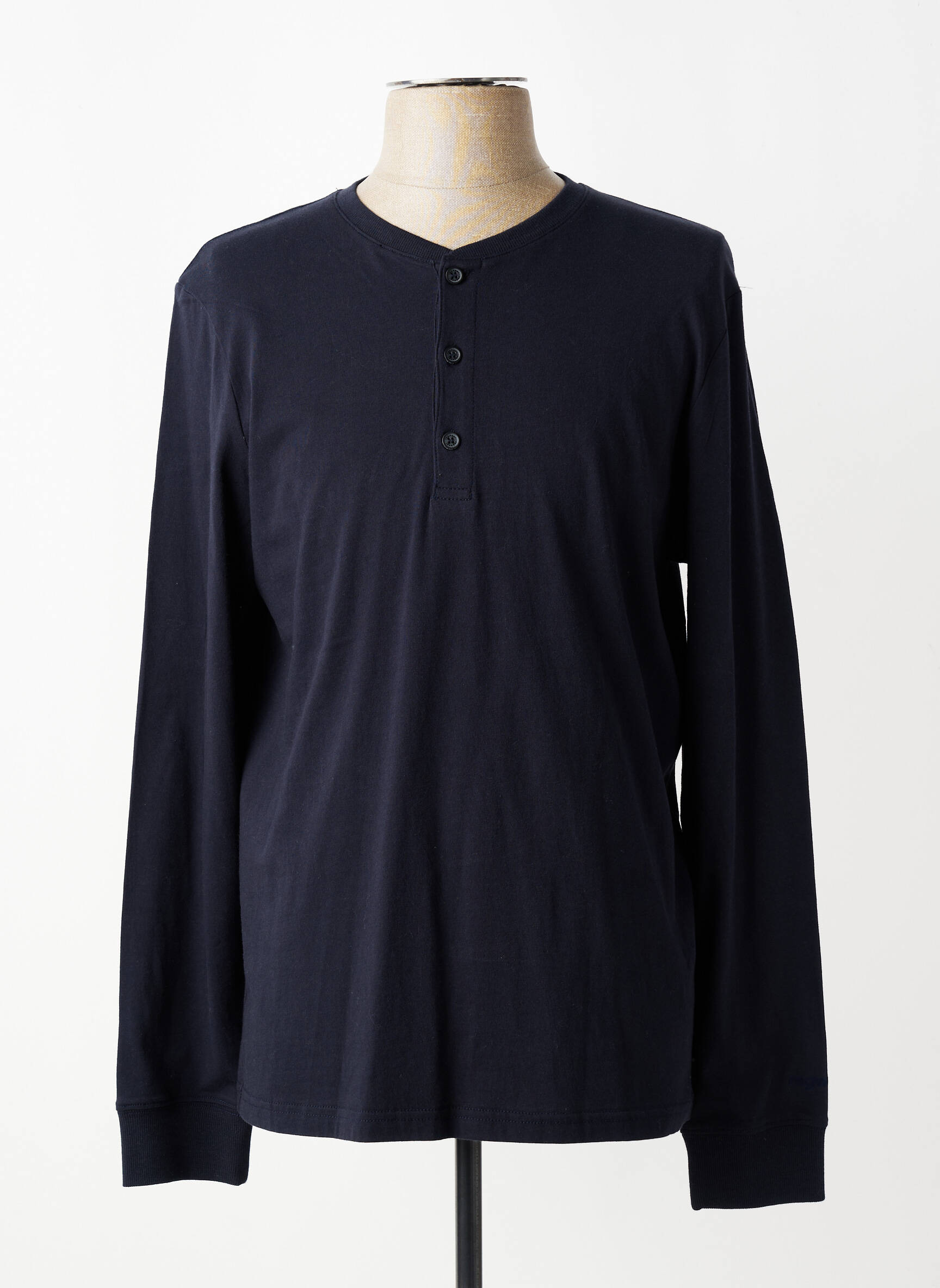 Tricou guler tunisian mâneci lungi negru RAGWEAR bărbat