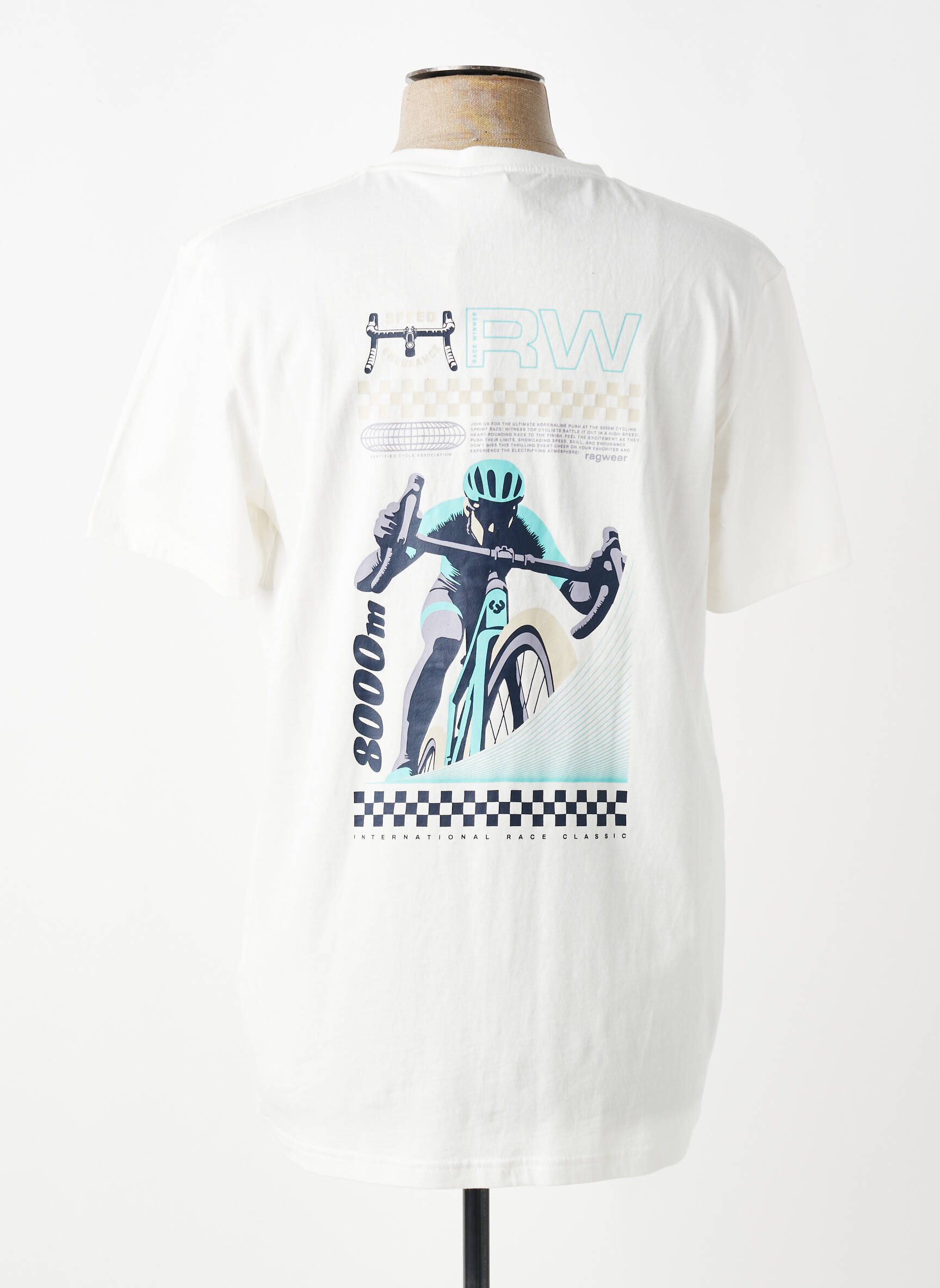 Tricou croială cambrată mâneci scurte alb RAGWEAR bărbat
