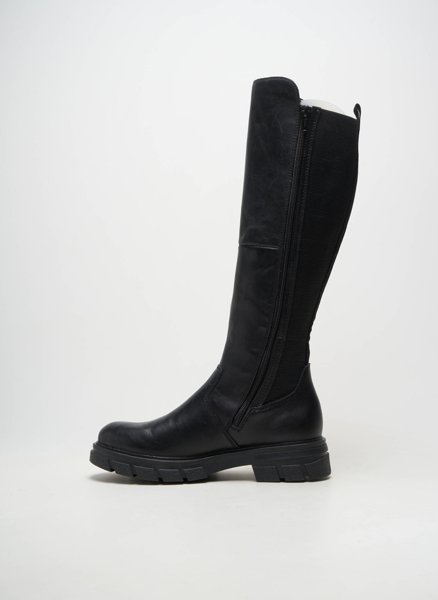 Cizme material neted toc de 4 la 6 cm negru RIEKER femeie