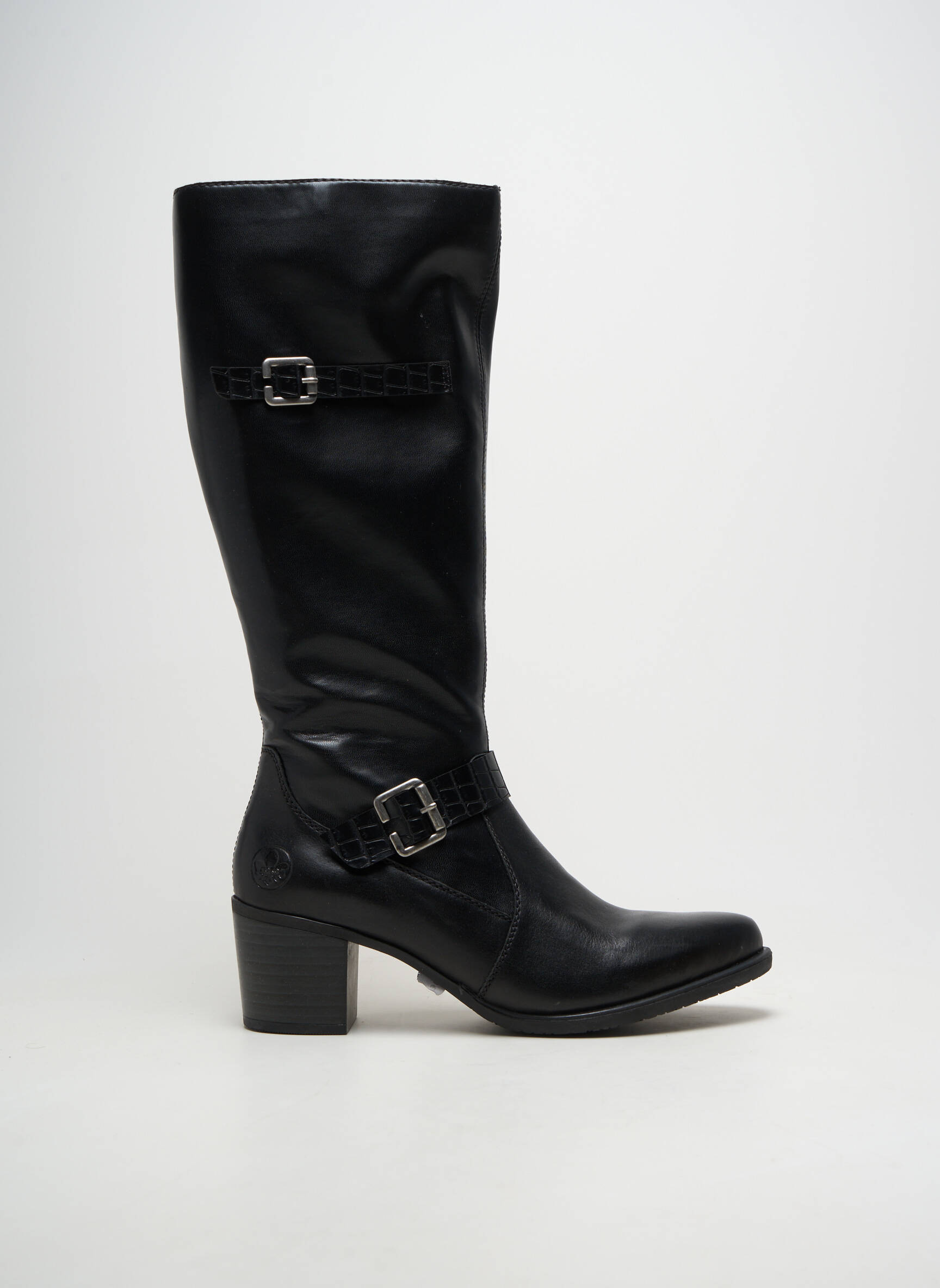 Cizme material neted toc de 4 la 6 cm negru RIEKER femeie