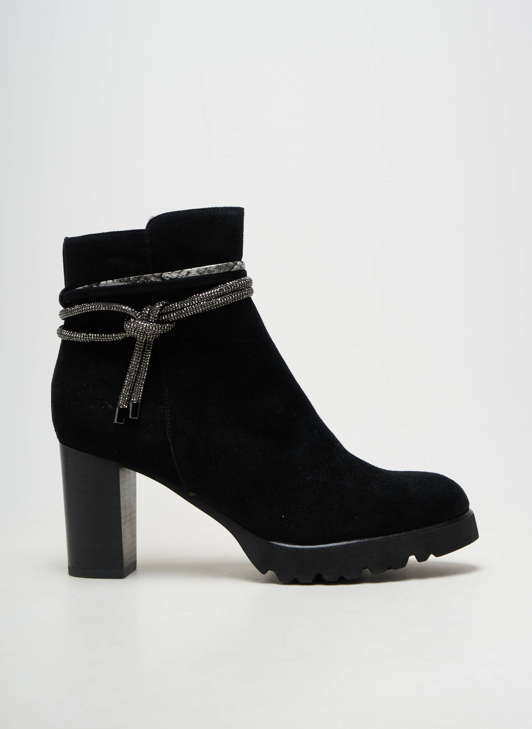 Botine/ghete toc pătrat toc de 7 la 9 cm negru MAM'ZELLE femeie
