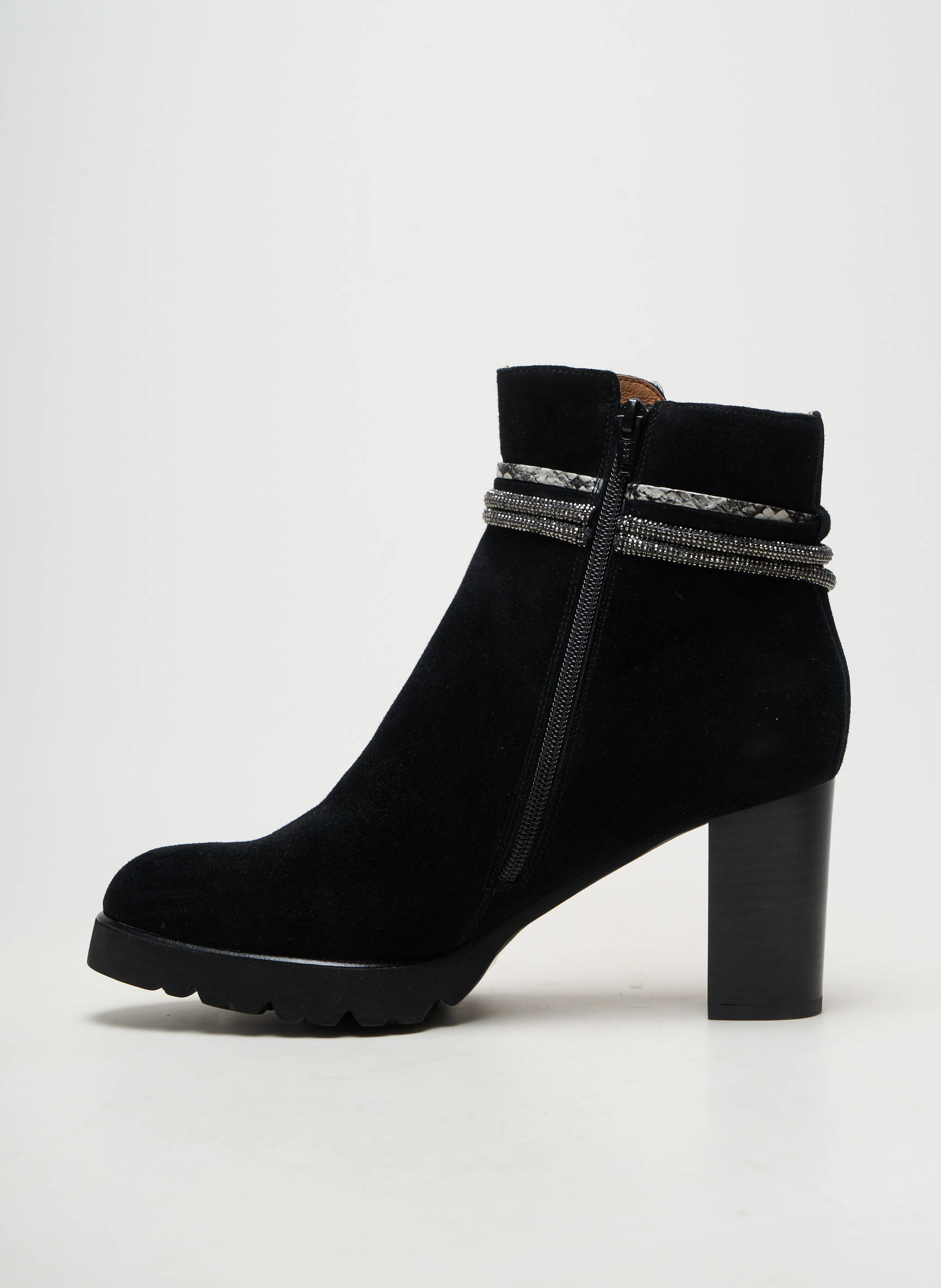 Botine/ghete toc pătrat toc de 7 la 9 cm negru MAM'ZELLE femeie