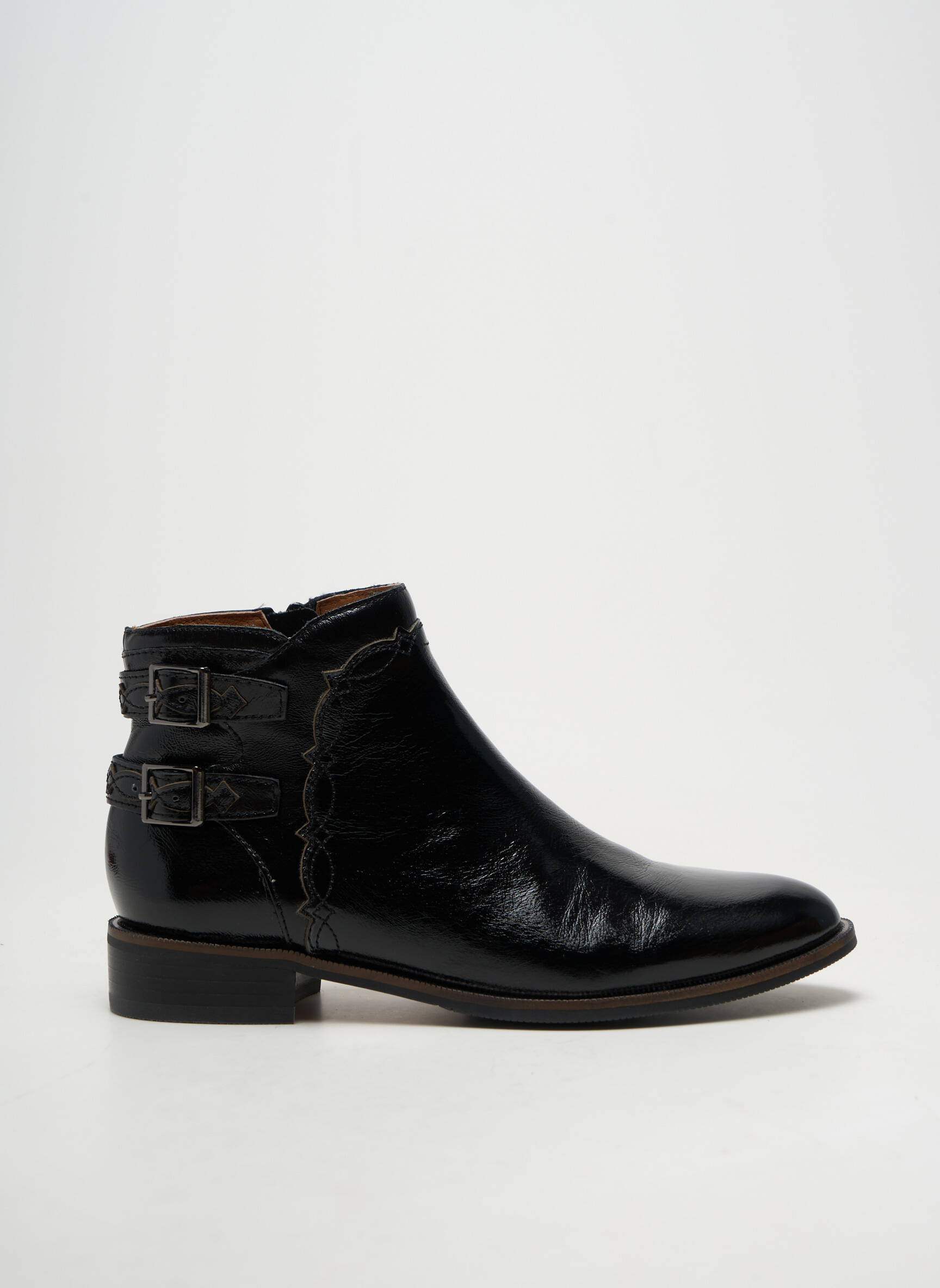 Botine/ghete material neted toc plat până la 3 cm negru MAM'ZELLE femeie