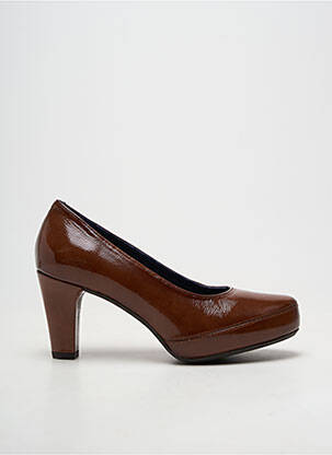 Pantofi cu toc material neted toc de 7 la 9 cm maro FLUCHOS femeie