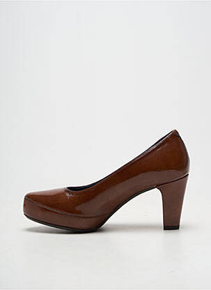 Pantofi cu toc material neted toc de 7 la 9 cm maro FLUCHOS femeie