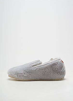 Papuci/pantofi de casă vârf rotund toc plat până la 3 cm gri CHAUSSE MOUTON femeie