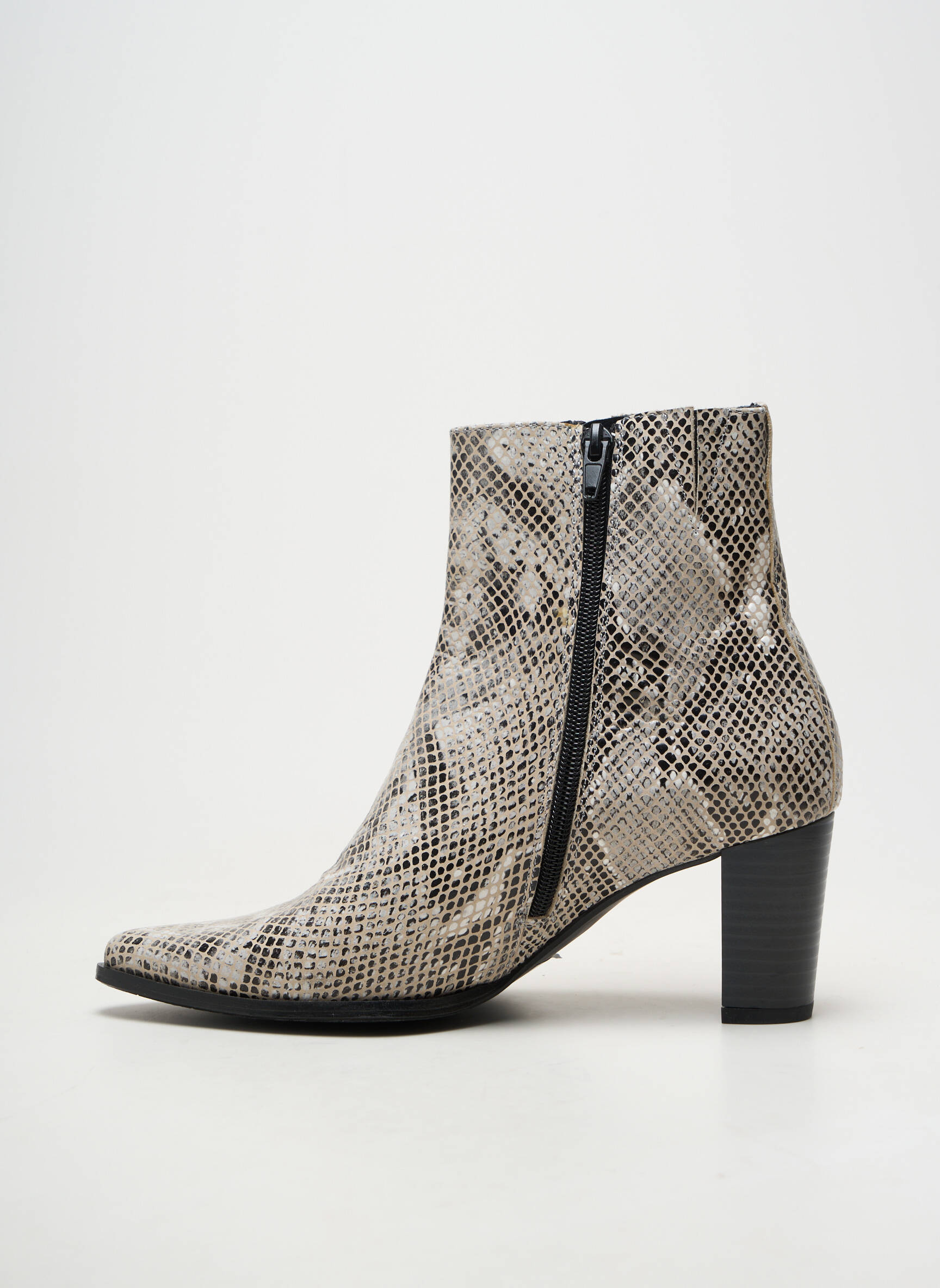 Botine/ghete material neted toc de 7 la 9 cm alb GEO-REINO femeie