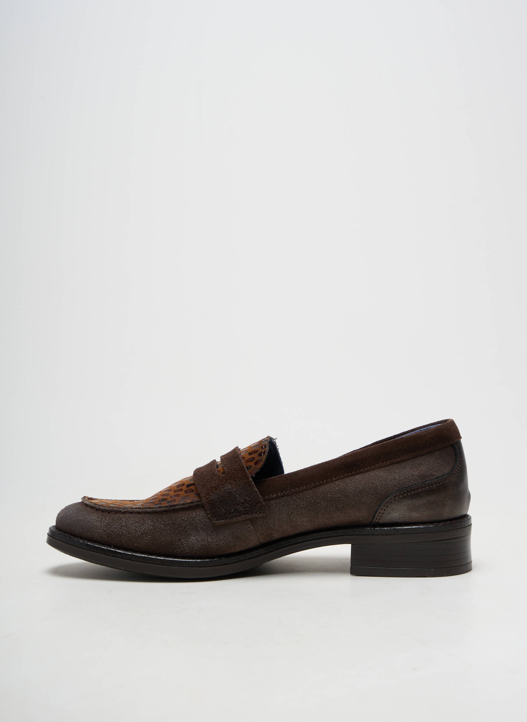 Mocasini vârf rotund toc de 4 la 6 cm maro FLUCHOS femeie