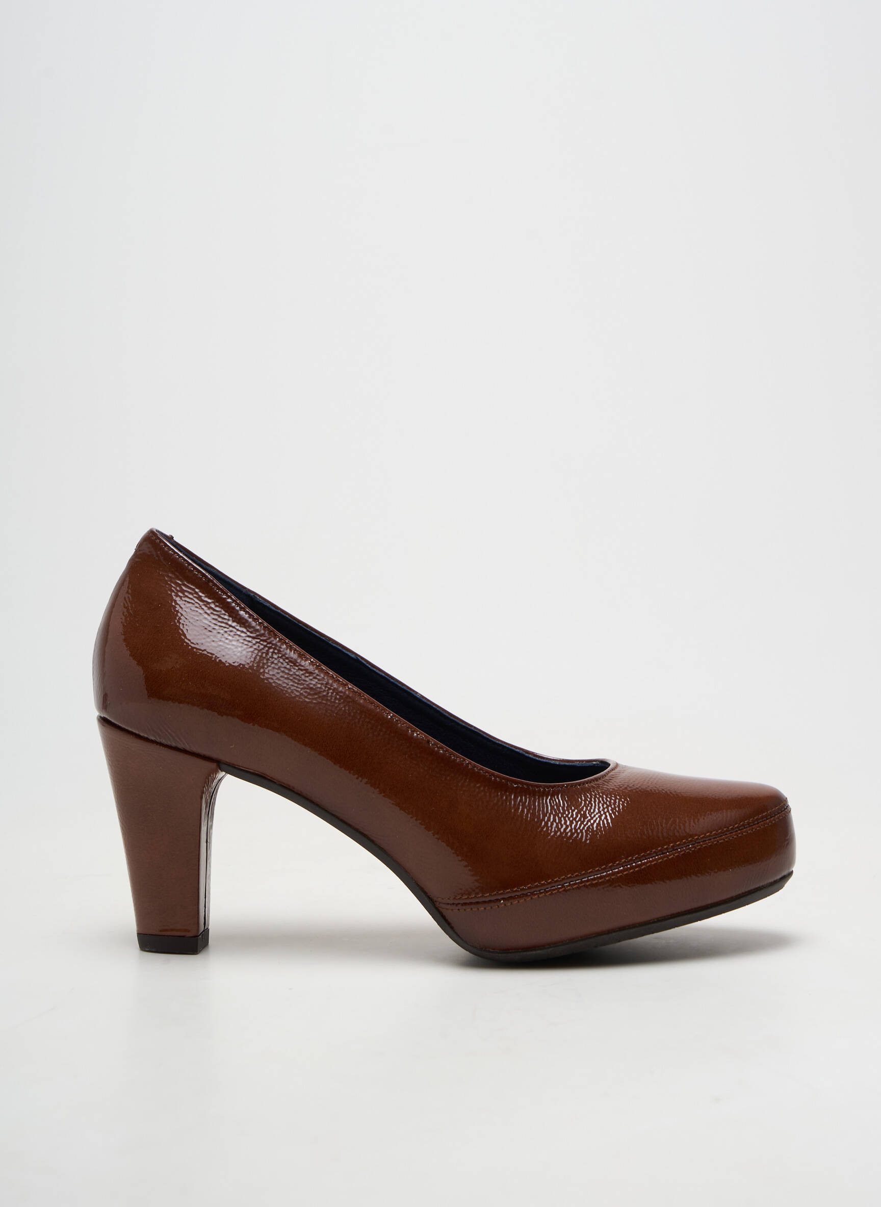 Pantofi cu toc material neted toc de 7 la 9 cm maro FLUCHOS femeie