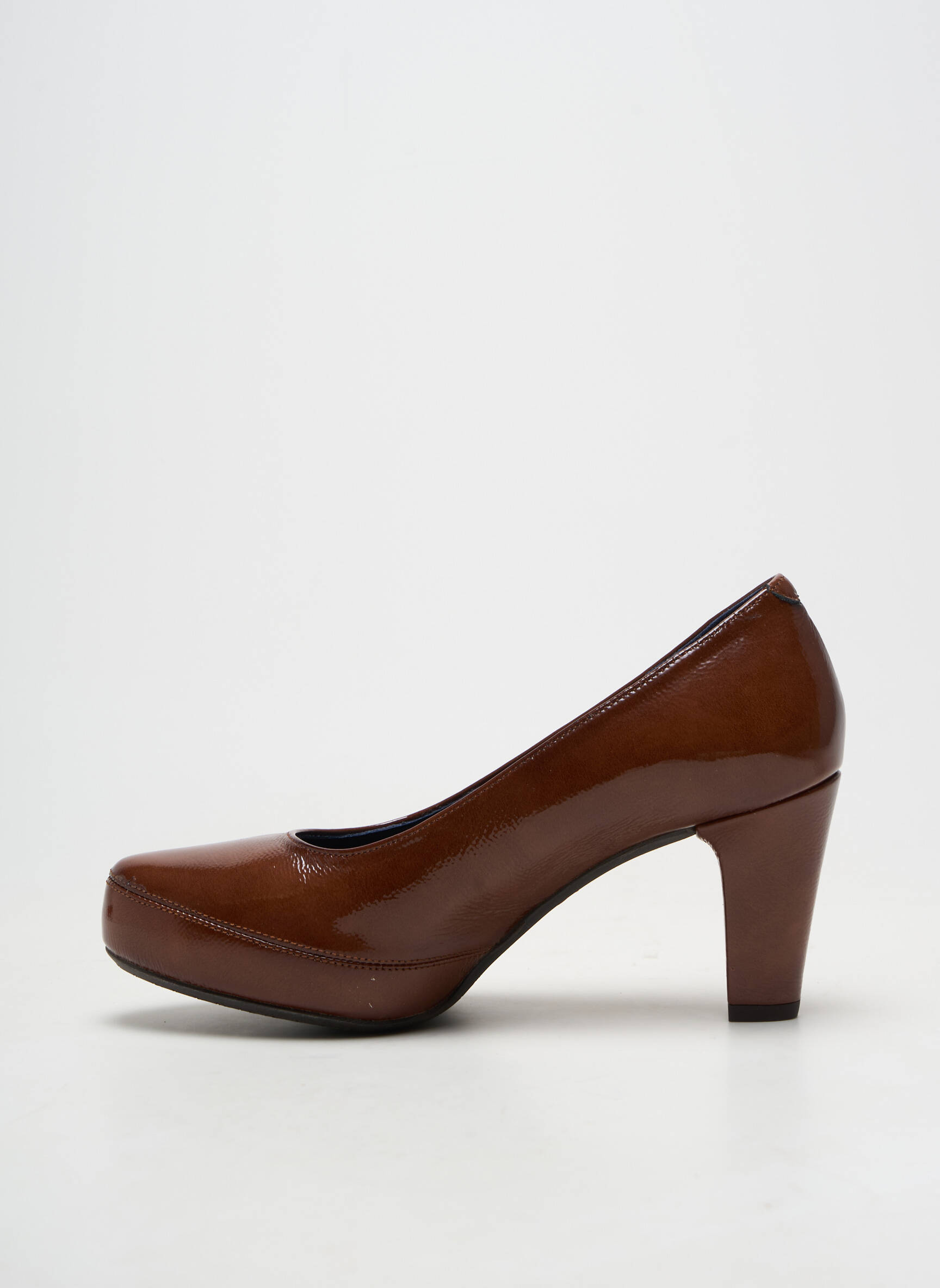 Pantofi cu toc material neted toc de 7 la 9 cm maro FLUCHOS femeie