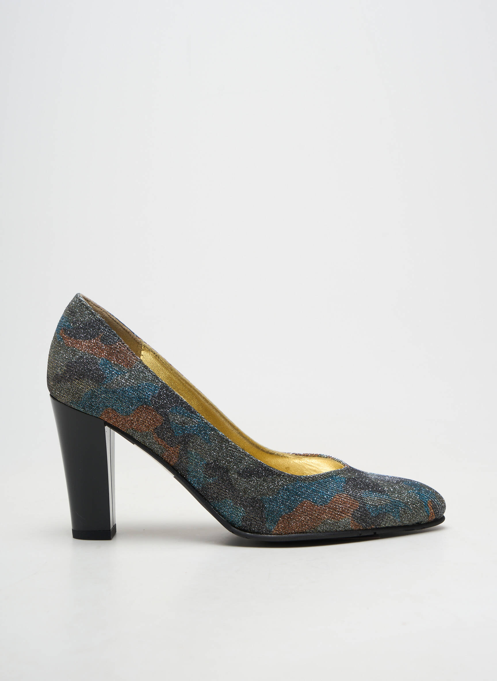 Pantofi cu toc toc pătrat toc de 7 la 9 cm albastru AZUREE femeie