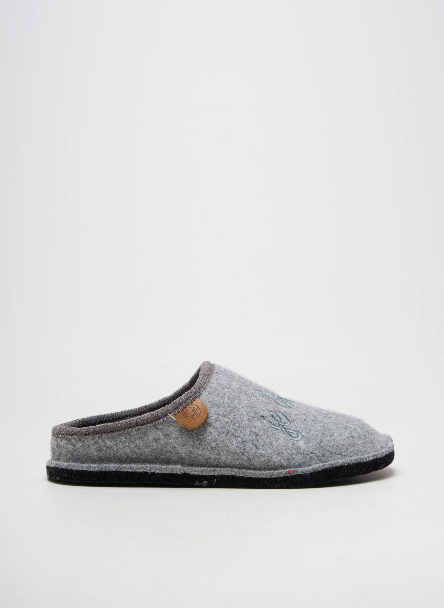 Papuci/pantofi de casă vârf rotund toc plat până la 3 cm gri CHAUSSE MOUTON femeie
