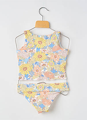 Costum de baie din două piese efect material satinat galben SEAFOLLY fată