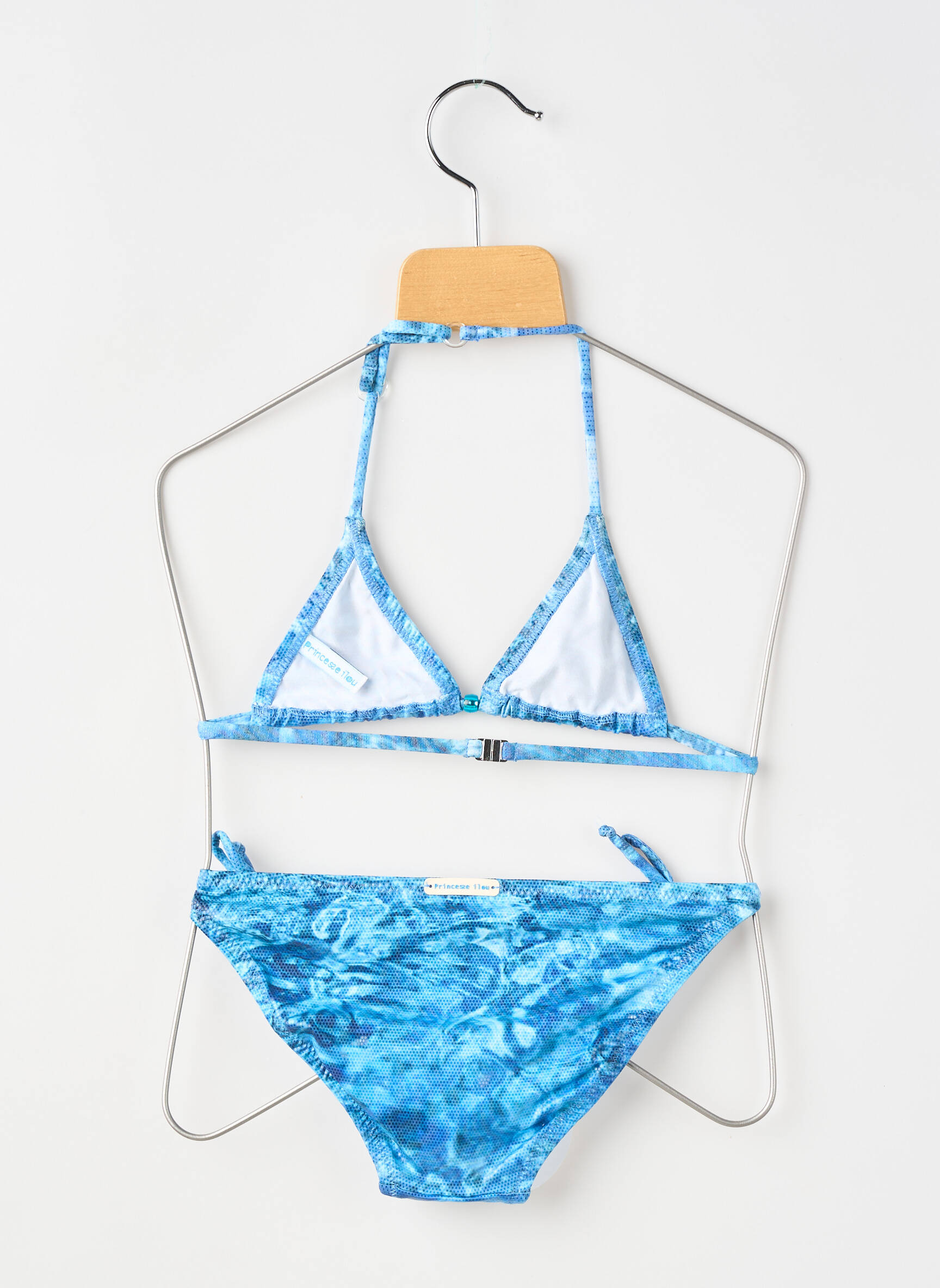 Costum de baie din două piese elasticitate albastru PRINCESSE ILOU fată