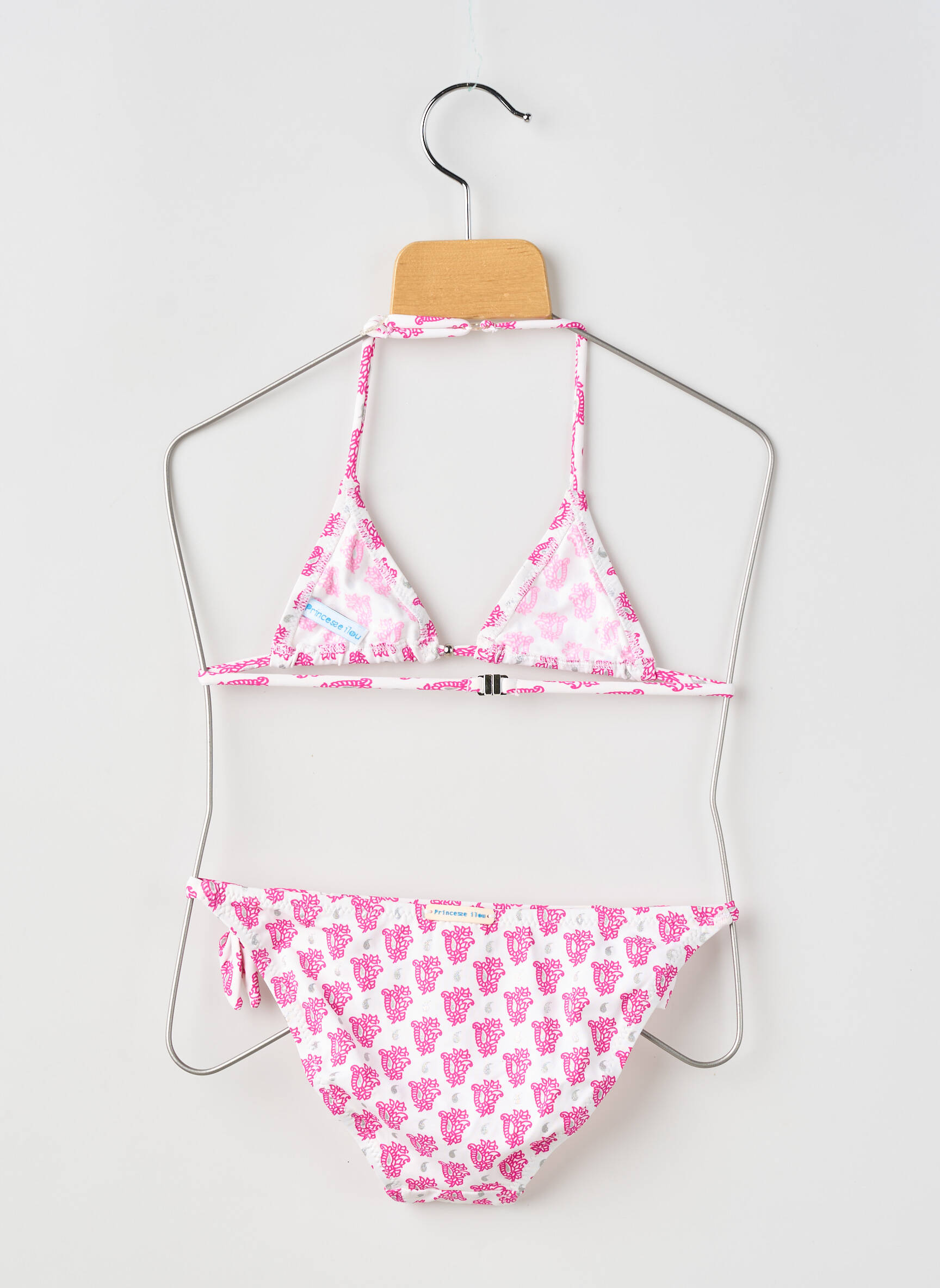 Costum de baie din două piese elasticitate roz PRINCESSE ILOU fată