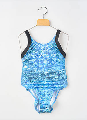 Costum de baie dintr-o singură piesă elasticitate albastru PRINCESSE ILOU fată
