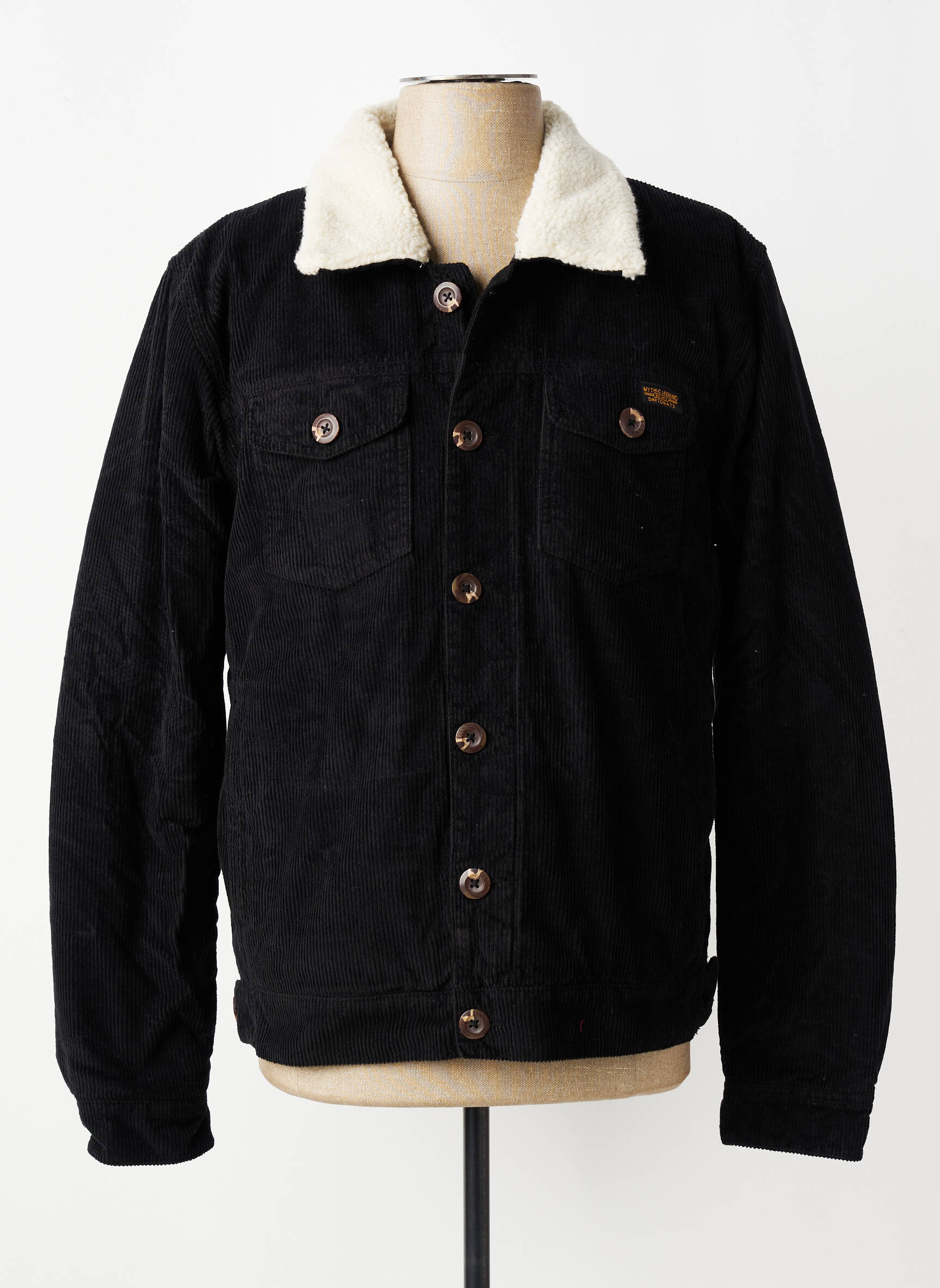 Jachete casual finisaj interior blană sintetică negru DAYTONA bărbat