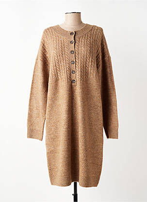 Rochie pulover guler rotund mâneci lungi maro C'EST BEAU LA VIE femeie