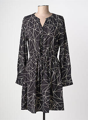 Rochie midi imprimeu fantezie mâneci lungi negru JDY femeie
