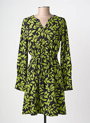 Rochie midi imprimeu fantezie mâneci lungi verde JDY femeie