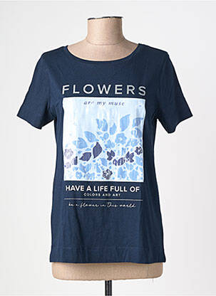 Tricou serigrafie flockată mâneci scurte albastru STREET ONE femeie