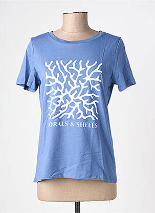 Tricou serigrafie flockată mâneci scurte albastru deschis STREET ONE femeie