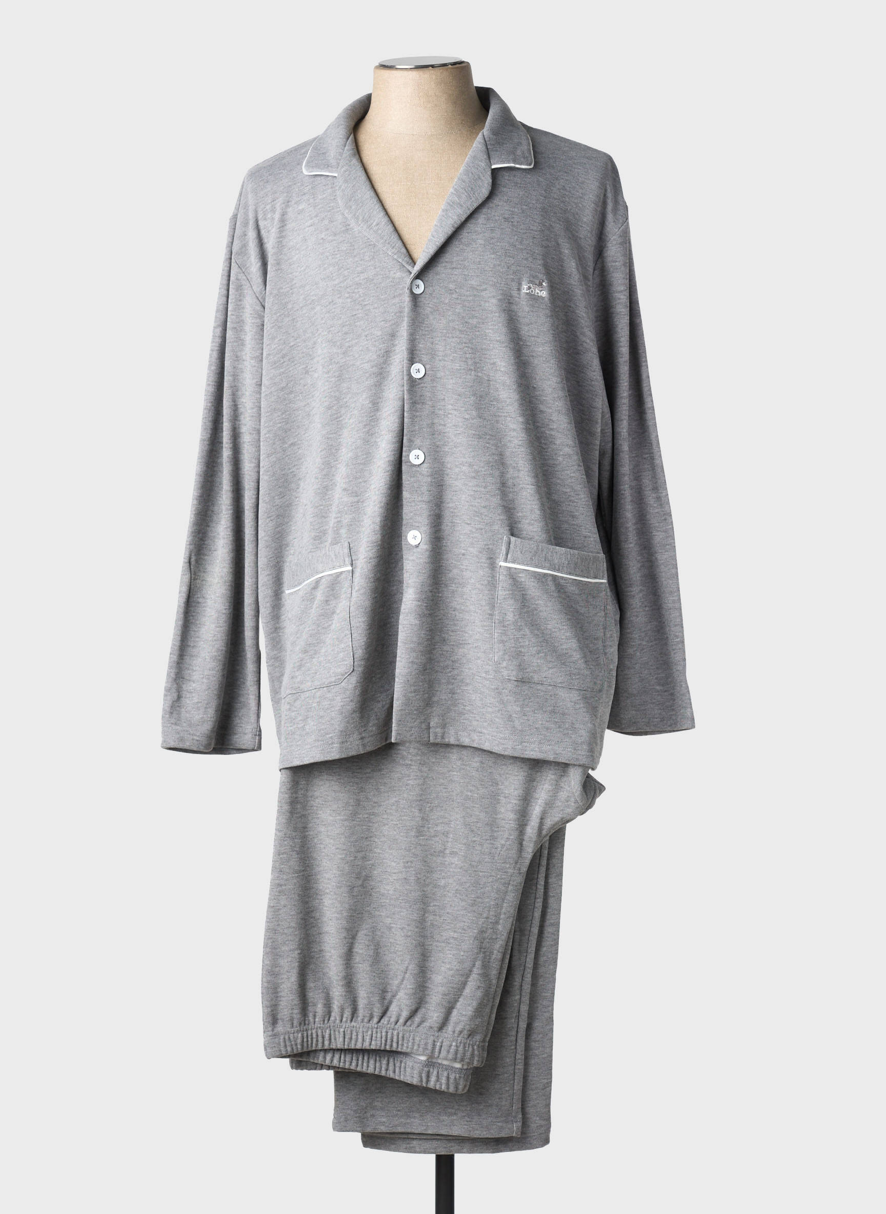 Pijama croială dreaptă gri LOHE bărbat