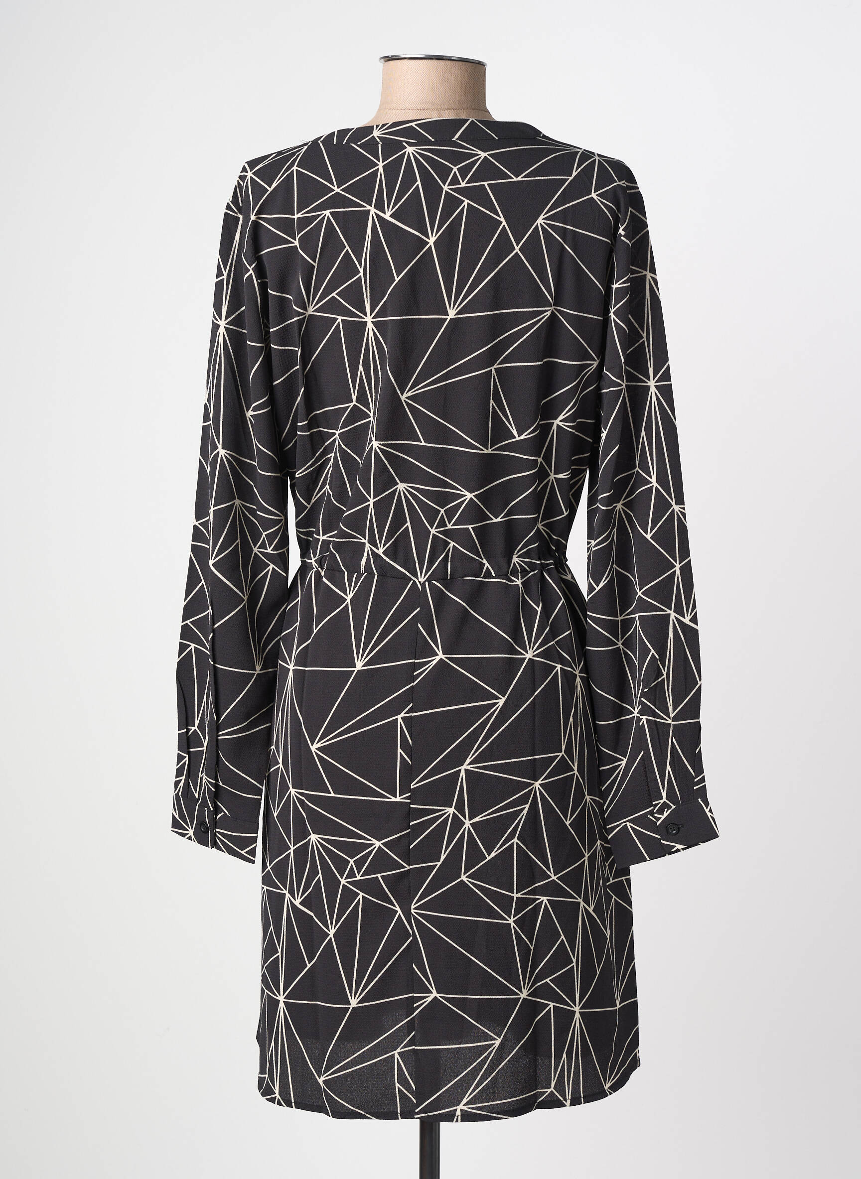 Rochie midi imprimeu fantezie mâneci lungi negru JDY femeie
