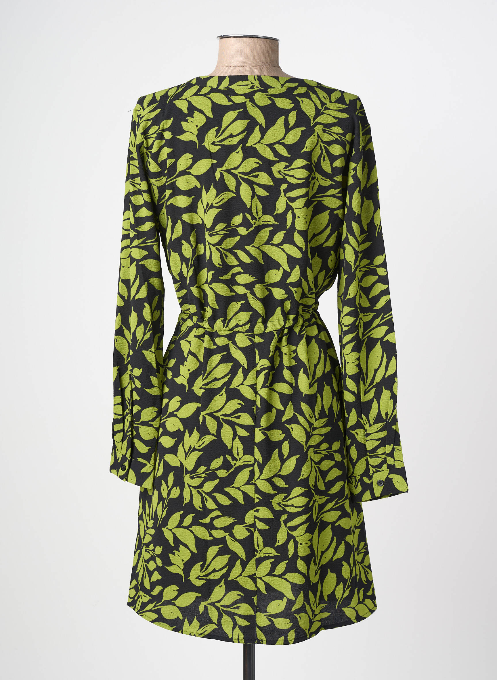 Rochie midi imprimeu fantezie mâneci lungi verde JDY femeie