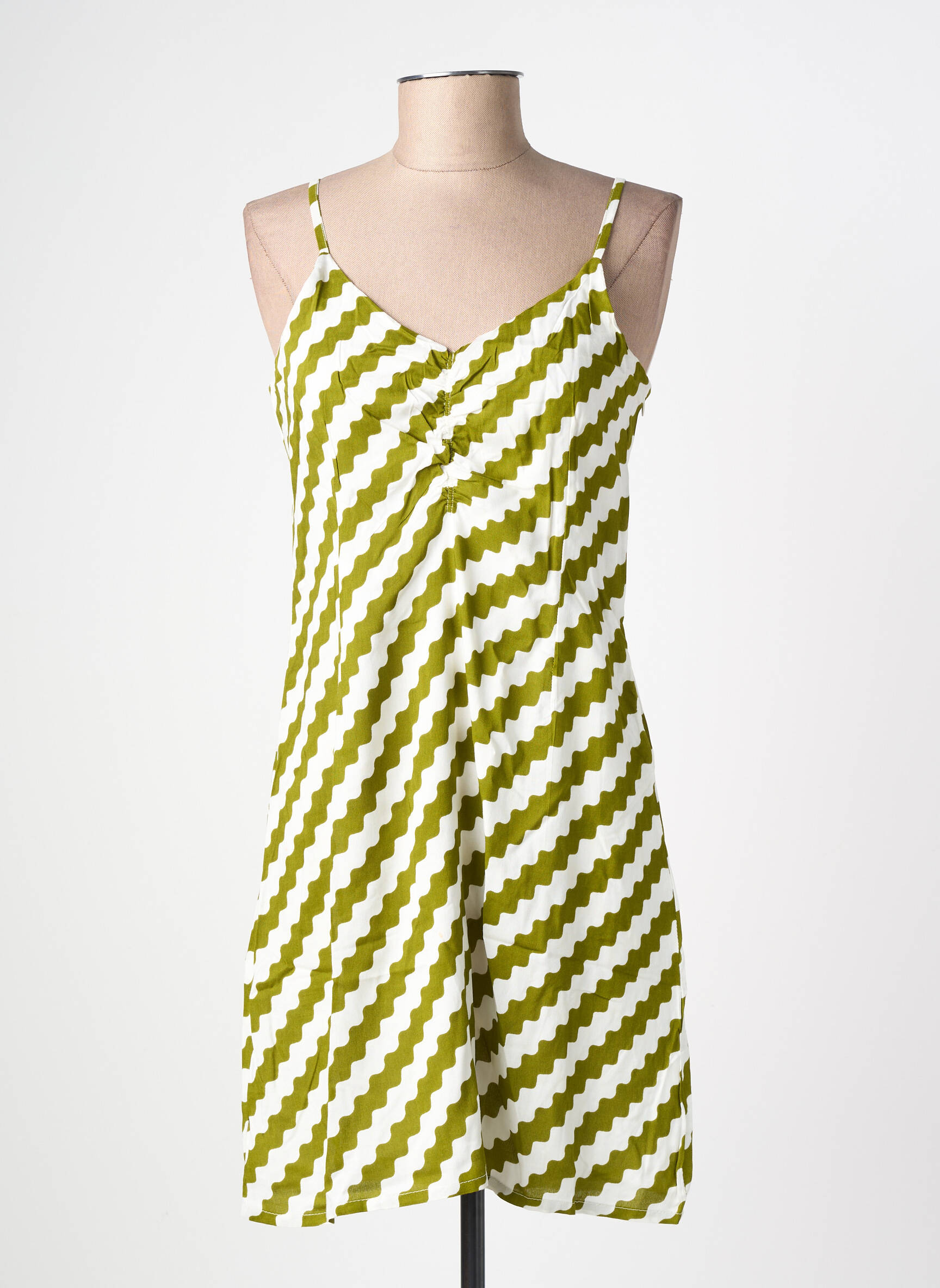 Rochie midi căptușeală bretele subțiri verde COMPAÑIA FANTASTICA femeie