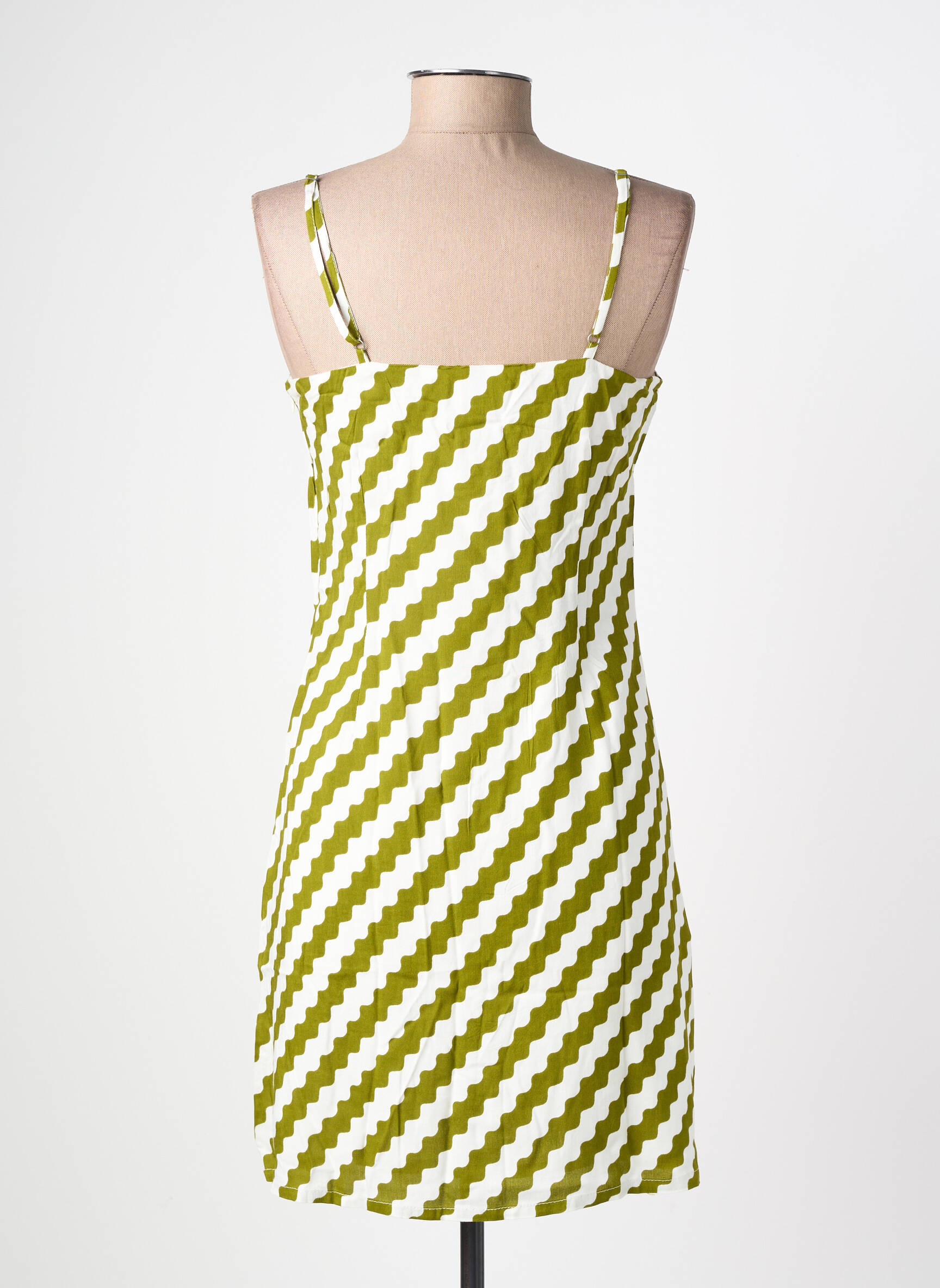 Rochie midi căptușeală bretele subțiri verde COMPAÑIA FANTASTICA femeie