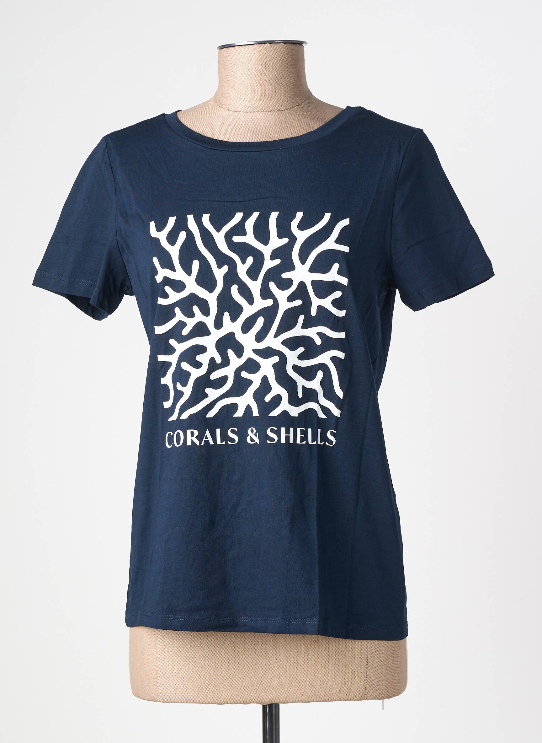 Tricou serigrafie flockată mâneci scurte albastru STREET ONE femeie
